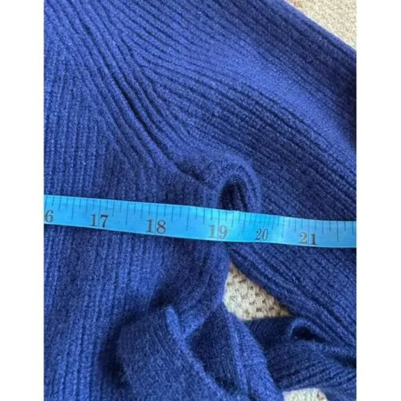 PROENZA SCHOULER | Cashmere & Wool Ribbed Knit Sweater with Side Ties in Cobalt - Picture 6 of 10